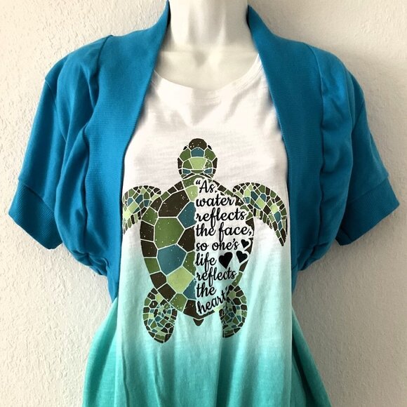 CROPPED CARDIGAN OPEN FRONT SHORT SLEEVE SHRUG - Picture 5 of 6